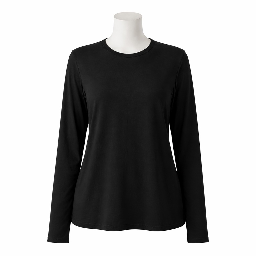 Size XL True North Women’s Merino Wool Blend Long Sleeve Black Top